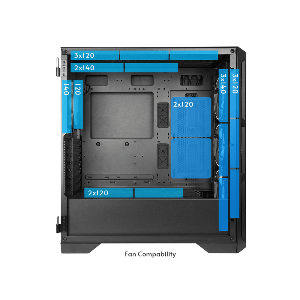 Chieftec Apex Case4x120mm A-RGB fans,control hubtempered glass, E-ATX slika 6
