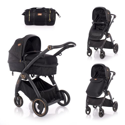 LORELLI ADRIA Kolica Black 2u1 SET: Košara + Putna Torba + Zimska Navlaka (do 15 kg) slika 1