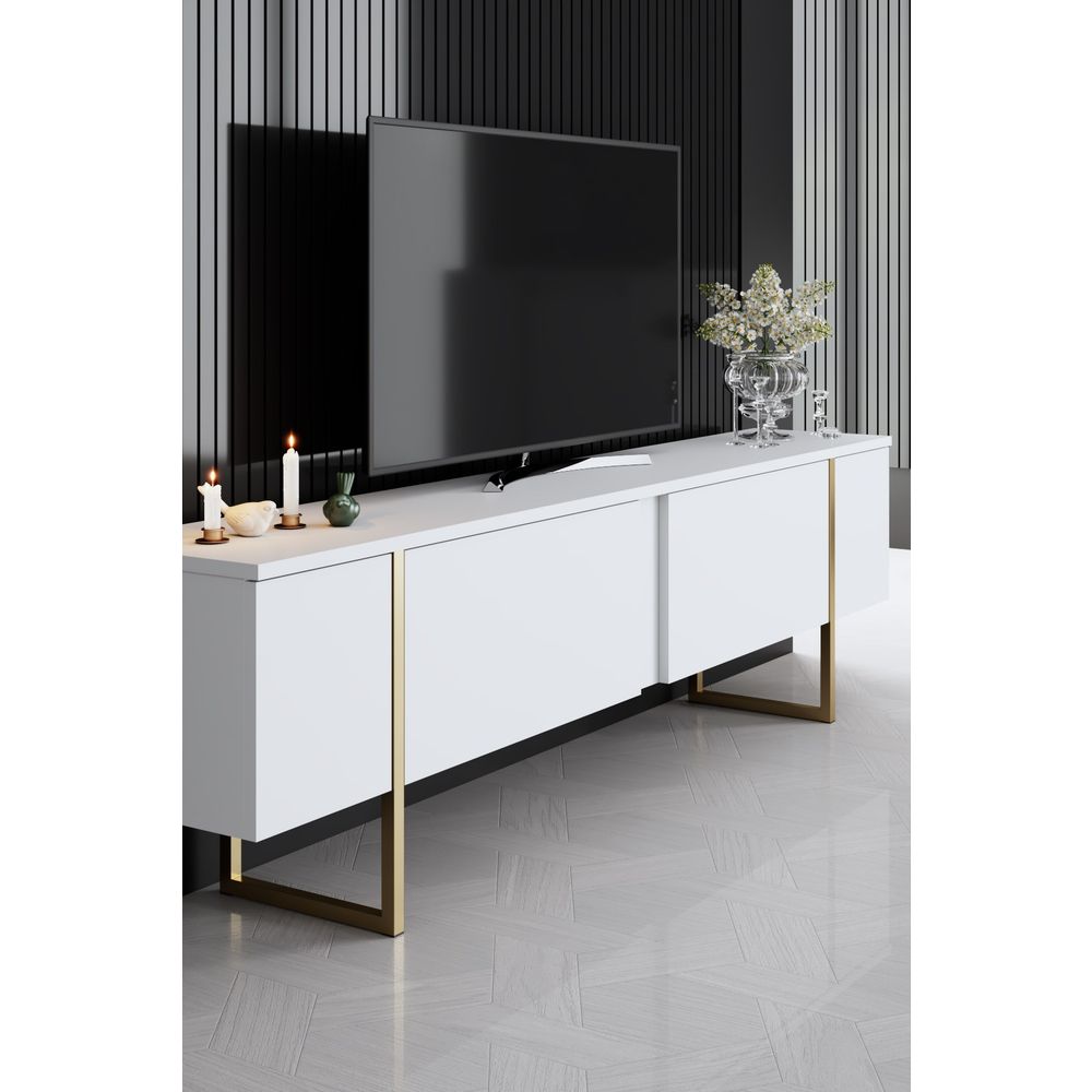 Luxe - Set Namještaja za Dnevni Boravak u Bijeloj i Zlatnoj Boji slika 7