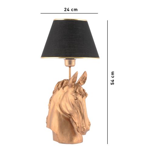 Opviq Stolna svjetiljka, Horse - Black, Gold slika 7