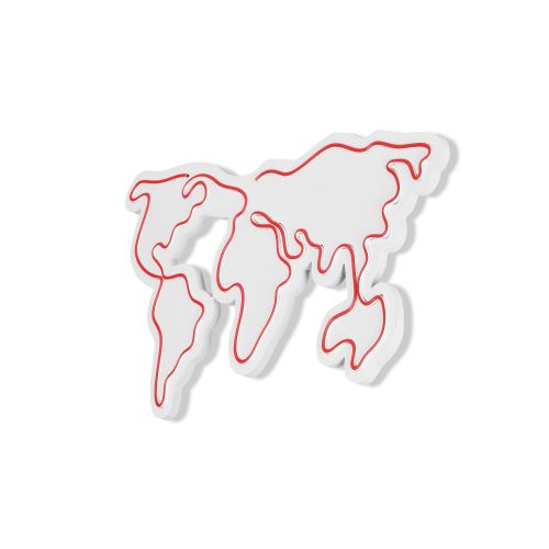 Wallity Ukrasna plastična LED rasvjeta, World Map - Red slika 5