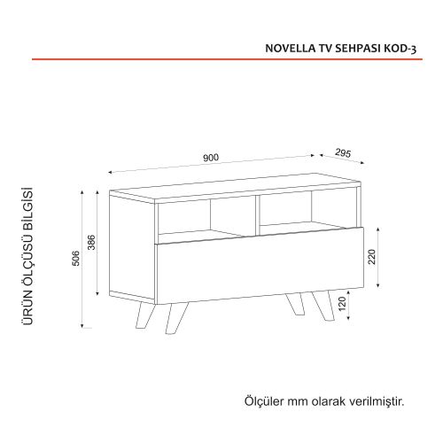 Woody Fashion Stalak za televizor, Bijela boja Orah, Novella K3 - White, Walnut slika 4