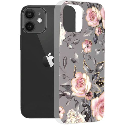 Techsuit Marble Series maska za iPhone 12 Bloom of Ruth Gray slika 1