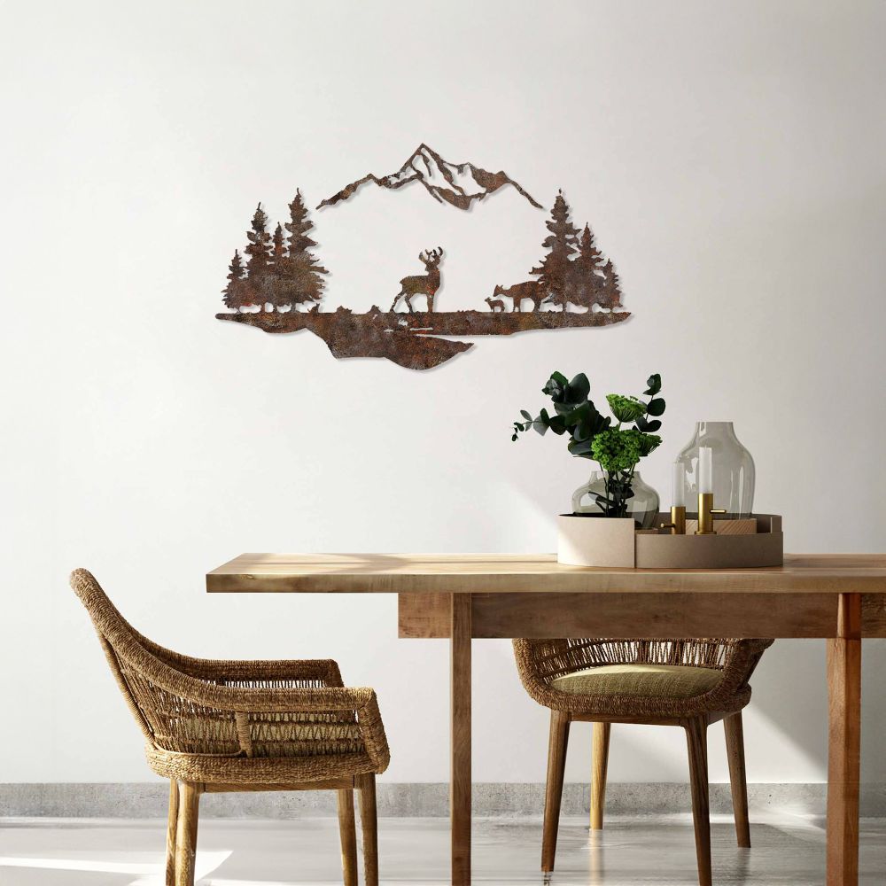 Decorative metal wall accessory Rusty Landscape 1, colour: antiquation slika 4