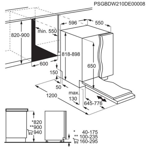 AEG FSB53907Z Ugradna mašina za pranje sudova, 14 kompleta,  Širina 60 cm slika 4