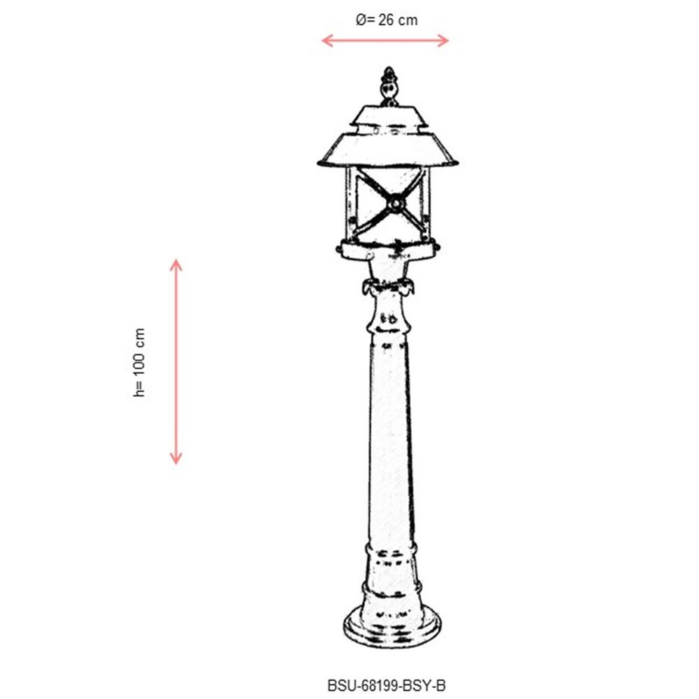 BSU-68199-BSY-B Crna i Bijela Vanjska Podna Lampa slika 3