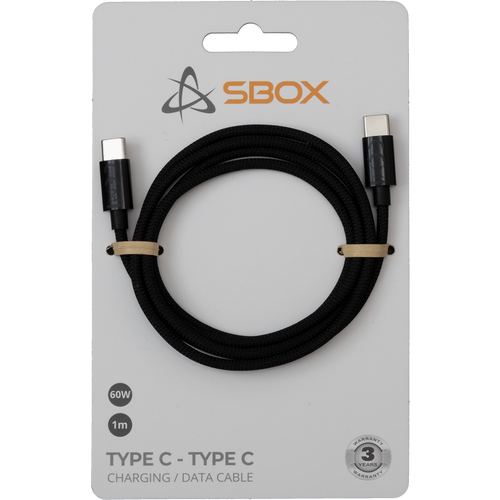 Sbox KABEL USB 3.0 TYPE C -> USB 3.0 TYPE C M/M 1M Crni - 60W slika 1