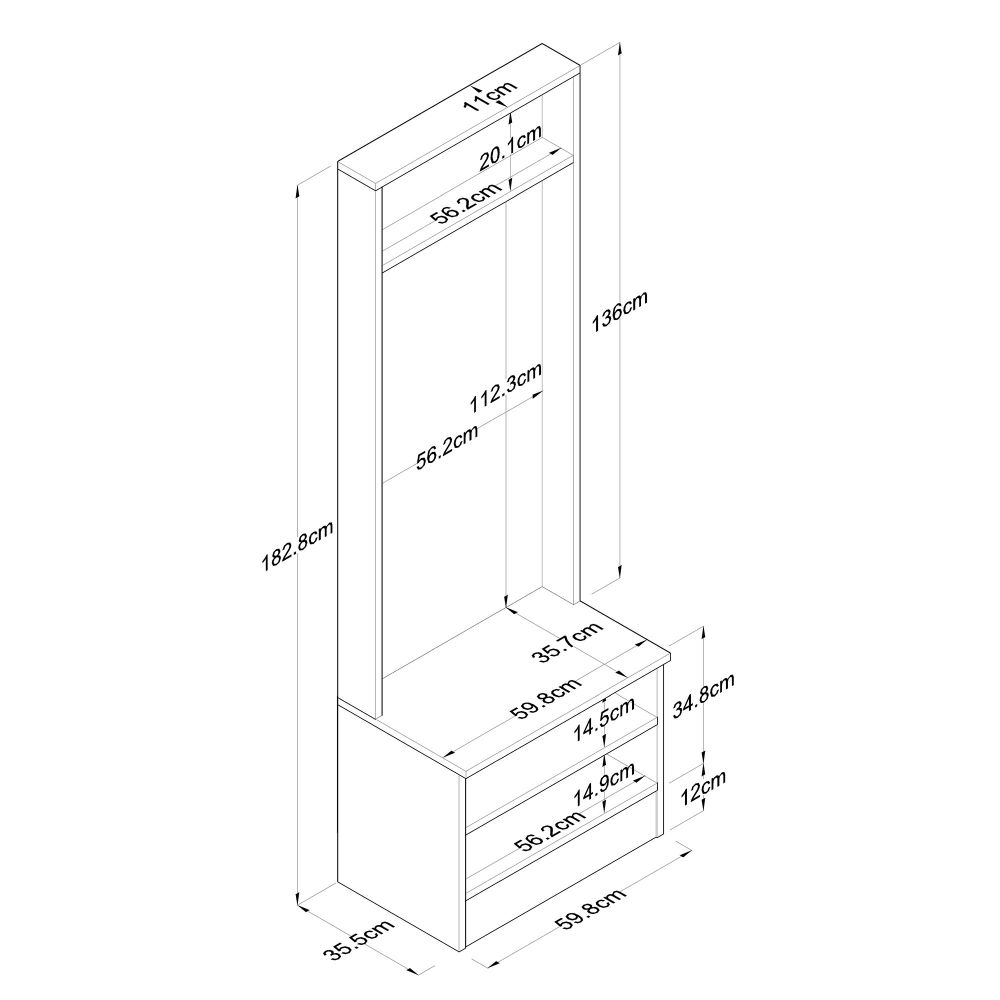 Hall Stand M16 - Bijela slika 10