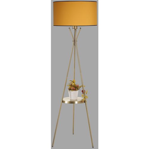 Venedik sehpalı eskitme lambader silindir hardal abajurlu Mustard Floor Lamp slika 1