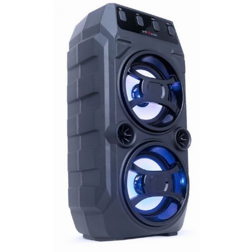 SPK-BT-13 Gembird Portable Bluetooth karaoke speaker 2x5W, FM, USB, SD, MIC 6,35mm, LED,black slika 1