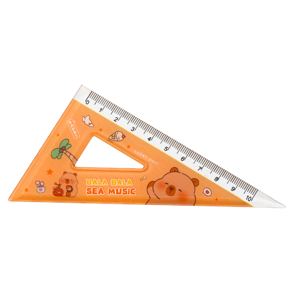 Set geometrijskih alata, ravnalo i kutomjer, 4 komada slika 4