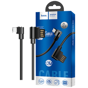hoco. USB kabl za smartphone, micro USB, kutni 90°, 1.2 met,crna - U37 Long Roam, Micro USB , BK