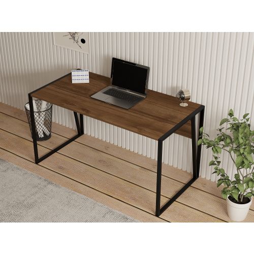 Kemer - Walnut WalnutBlack Study Desk slika 3