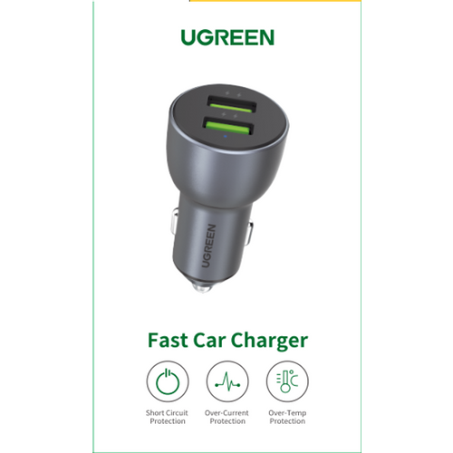 Ugreen auto punjač 2xUSB QC 3.0 36W 10144 - u kutiji slika 2