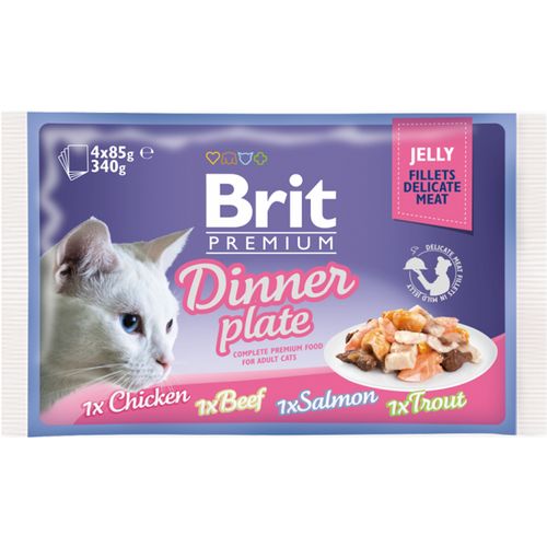 Brit Premium Cat Dinner plate, komadići delikatnog mesa u želeu, 340 g (4 x85 g) slika 1