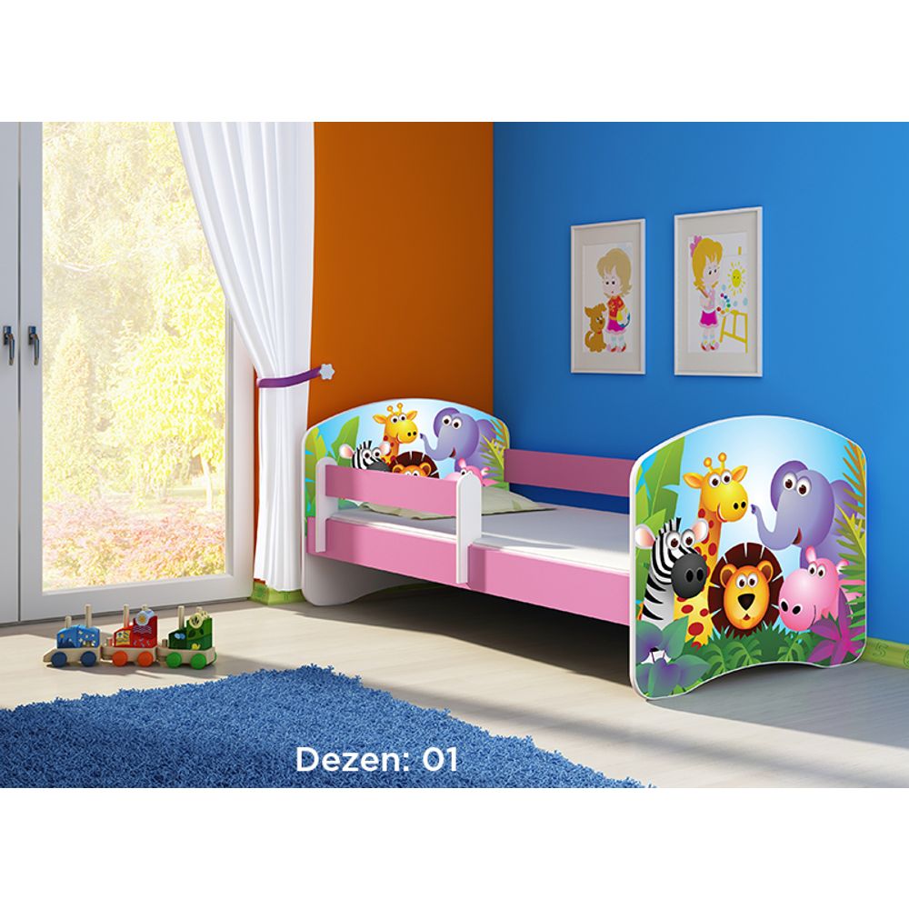 ACMA Dječiji krevet Acma II Pink - 160x80cm - Dezen 01 slika 2