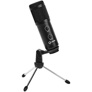 LORGAR Soner 313, mikrofon za igre, USB kondenzatorski mikrofon sa dugmetom za jačinu zvuka i dugmetom za eho, frekventni odziv: 80 Hz—17 kHz, uključujući 1x mikrofon, 1 x 2,5M USB kabl, 1 x postolje za stativ, dimenzije: Ø47,4*158.2. 48,1 mm, težina: 243,0 g, crna