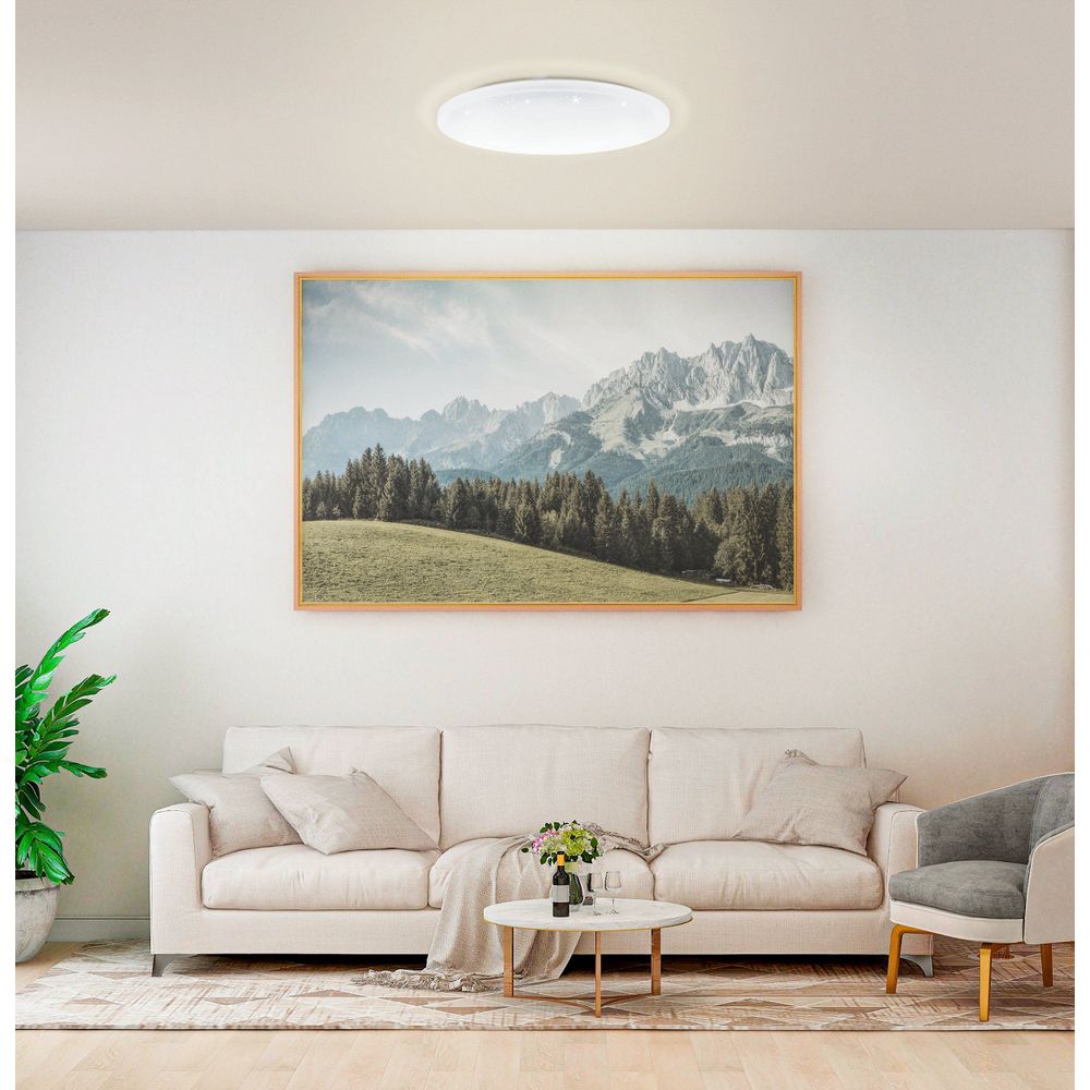 Eglo Frania-a plafonjera LED, 36W, promjer 570mm, s daljinskim upravljačem, dimabilna, bijela/kristal slika 2