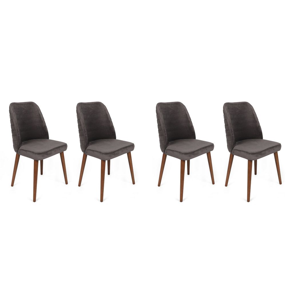 Tutku-341 V4 Set Stolica u Antracit i Orahu (4 Komada) slika 1