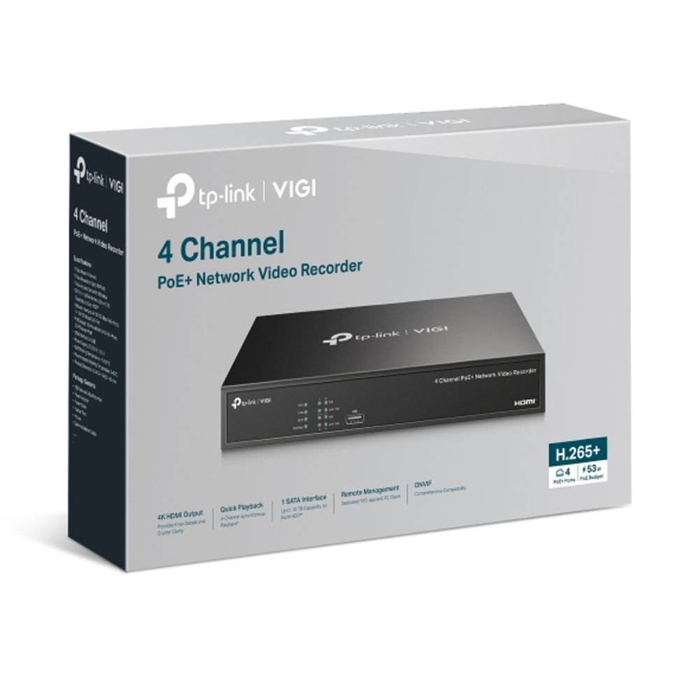 TP-Link VIGI NVR1004H 4-kanalni mrežni video rekorder slika 1
