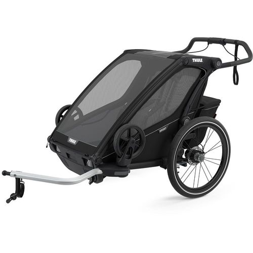 Thule Chariot Sport 2 crna sportska dječja kolica i prikolica za bicikl za dvoje djece (4u1) slika 10