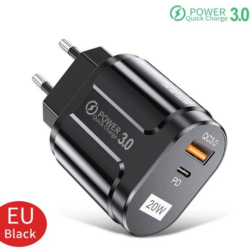 Techsuit - Zidni punjač Premium (CHPD038) - USB-A, QC 3.0, USB-C, 20 W - crni slika 3