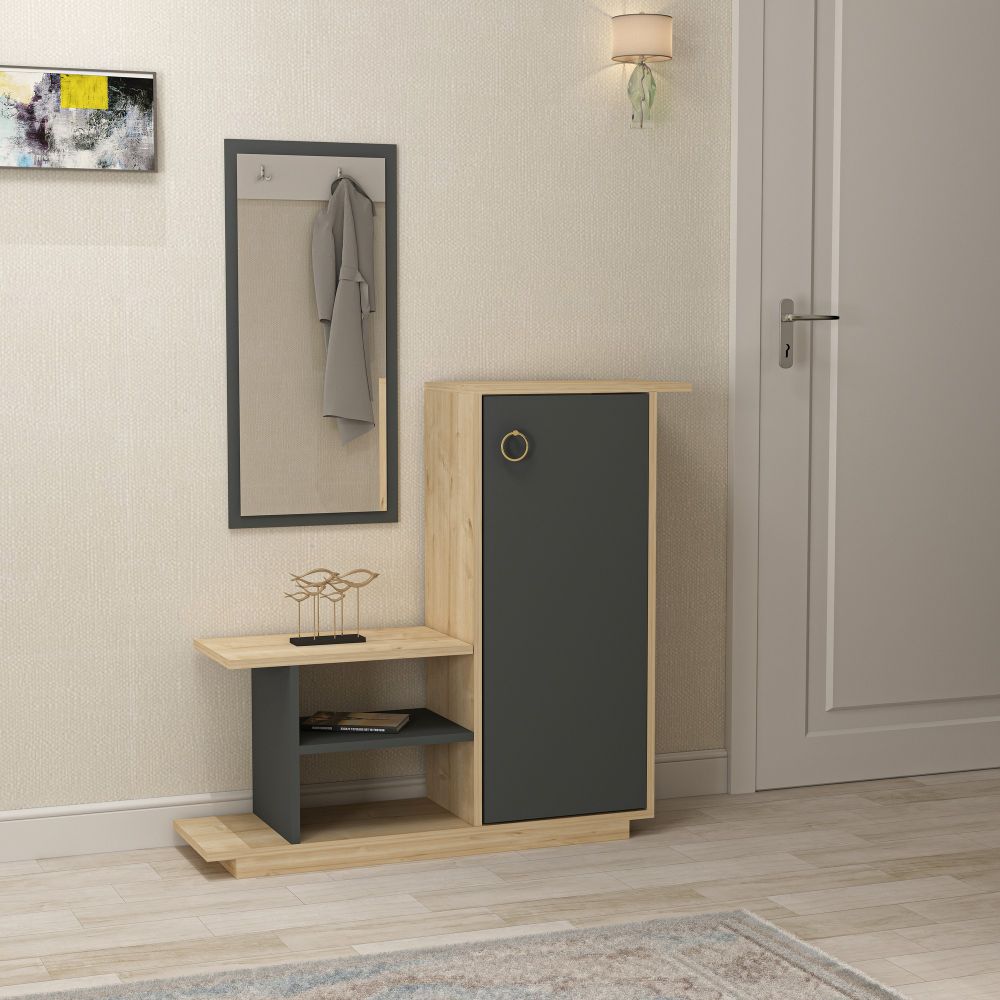 Asia OakAnthracite Hall Stand slika 1