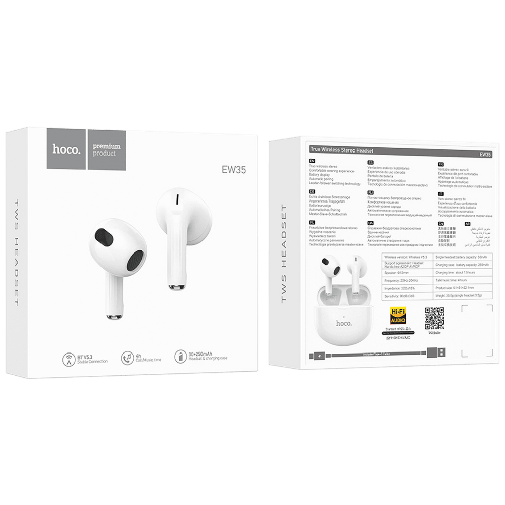hoco. Slušalice bežične sa kutijicom za punjenje, Bluetooth - EW35 TWS slika 6