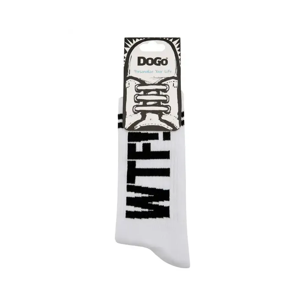 DOGO Čarape WTF - Unisex Bijele Čarape s Ekološkim Dizajnom slika 5
