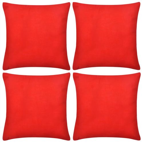 130917 4 Red Cushion Covers Cotton 50 x 50 cm slika 17