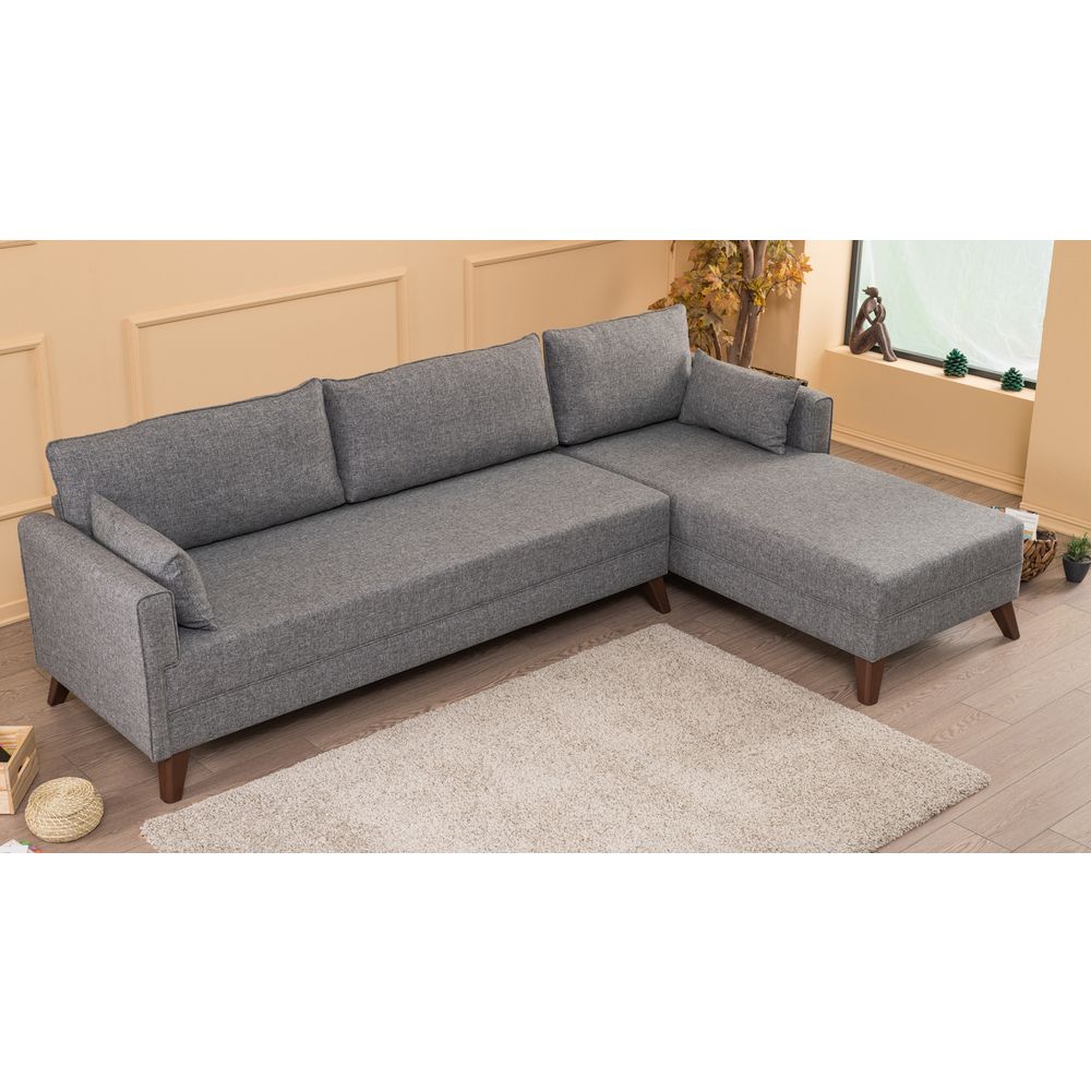 Ugaona Sofa Bella Desni Kut Siva slika 2