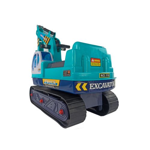 Dječja guralica Big Excavator s kacigom - zelena slika 7