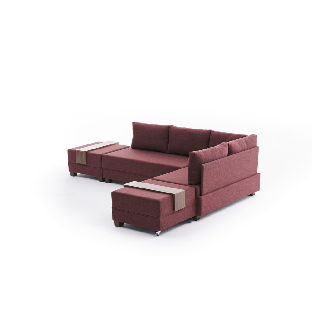 Fly Ugaona Sofa Krevet Desna - Grimizno Crvena slika 6