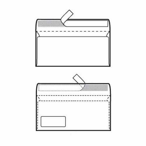 Kuverte 110x230 mm ABT PL strip, bijela slika 2