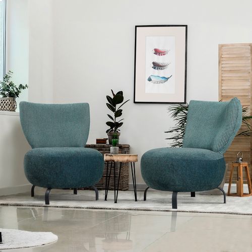 Loly Set - Turquoise Turquoise Wing Chair Set slika 1