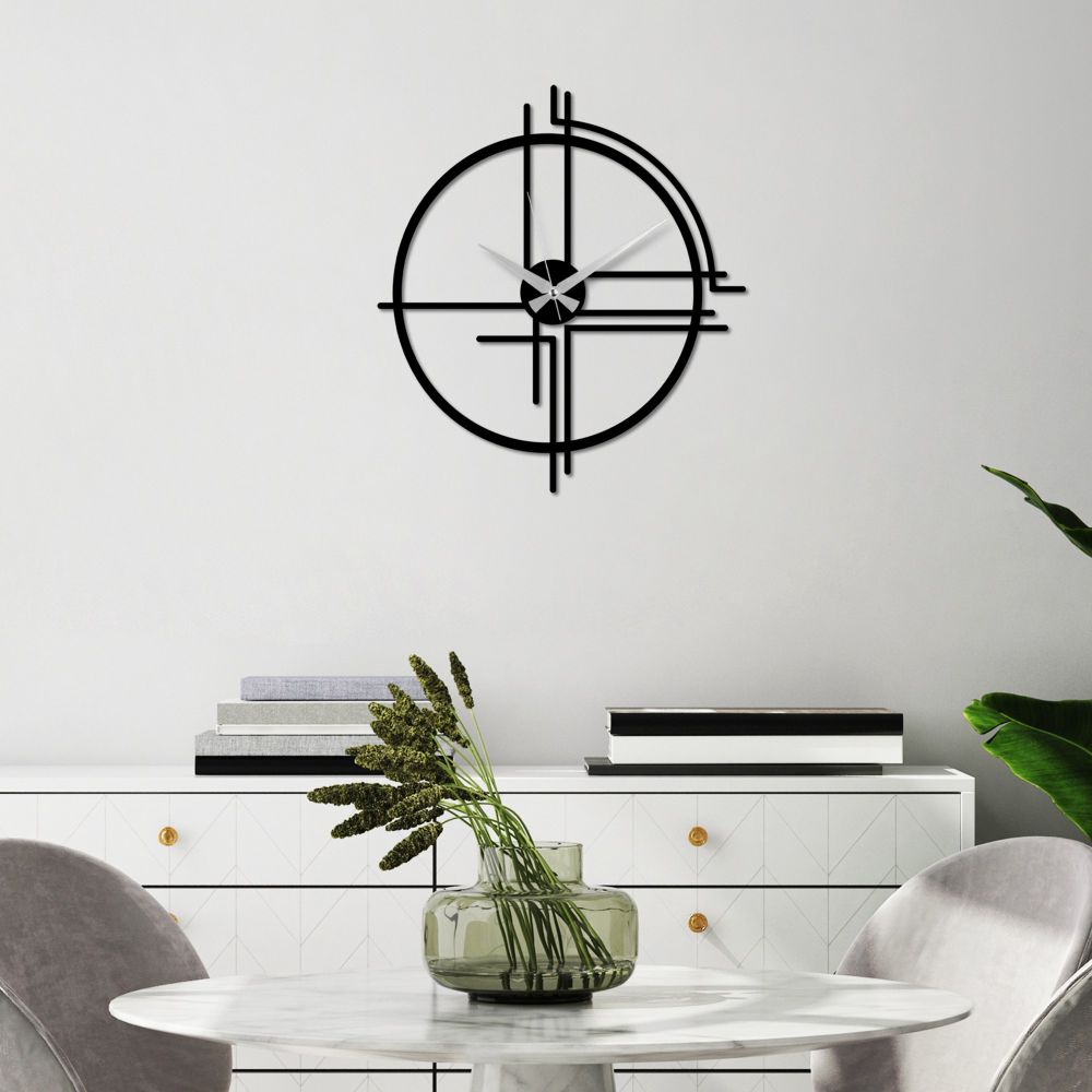 Decorative metal wall clock Unique, colour: black slika 2
