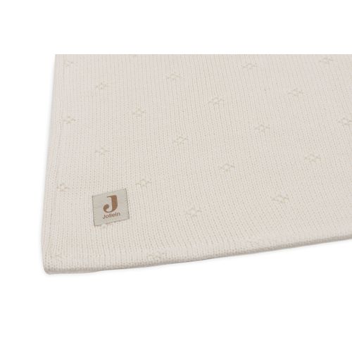 Jollein dekica prekrivač Cradle Cosy Knit 75x100 cm - Ivory/Velvet slika 1