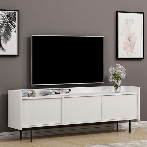 Atlas - White White TV Stand slika 3