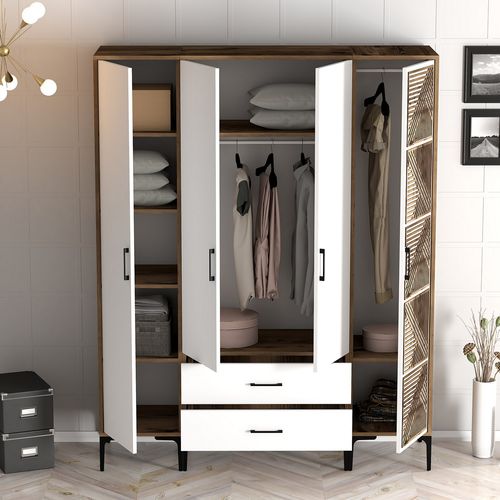 Kumsal STP - Walnut, White Walnut
White Wardrobe slika 2