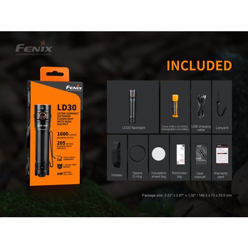 Fenix svjetiljka ručna LD30 LED crna slika 16