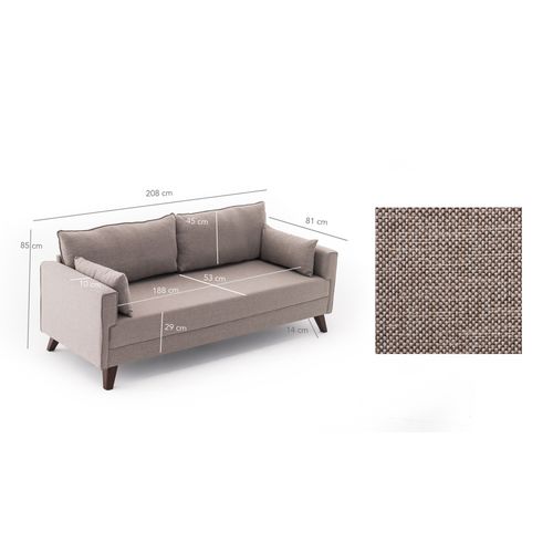 Atelier Del Sofa Bella Sofa Bed - Krem Trosed na Razvlačenje slika 7