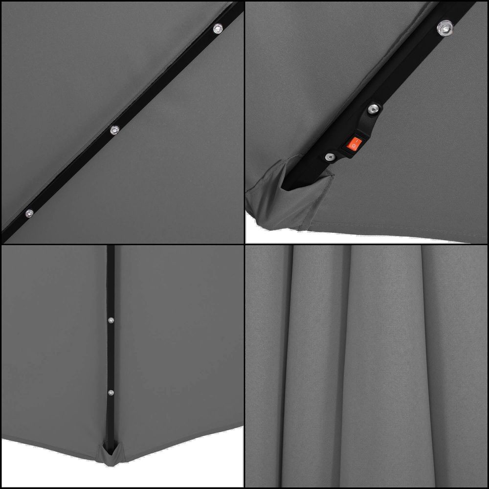 Vrtni suncobran 300 cm grafit slika 6