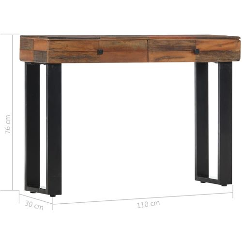 Konzolni stol 110 x 30 x 76 cm od masivnog obnovljenog drva slika 16