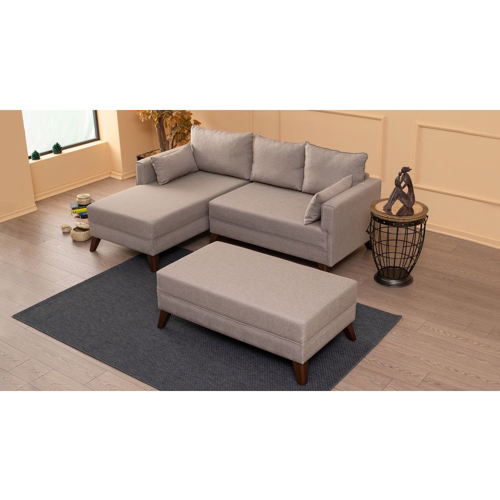 Bella Kutna Sofa na Razvlačenje - Krem Boja, Lijevi Kut slika 3