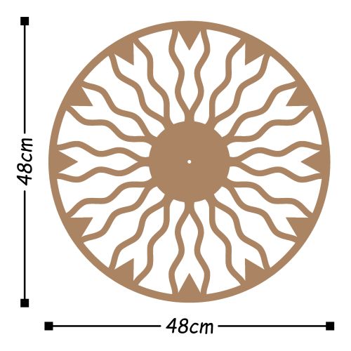 Wallity Ukrasni metalni zidni sat, Metal Wall Clock 21 - Copper slika 3