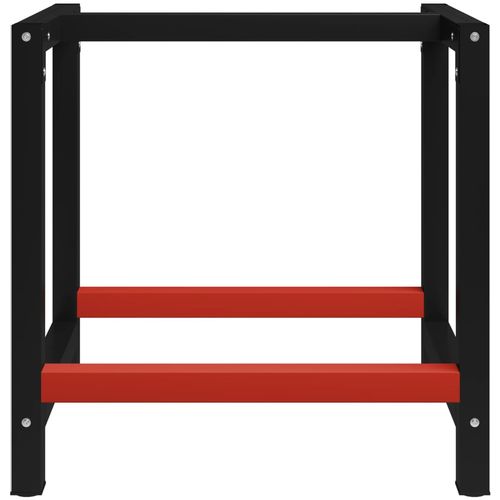 Okvir za radni stol metalni 80 x 57 x 79 cm crno-crveni slika 2
