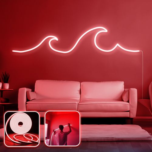 Wave - Large - Red Red Decorative Wall Led Lighting slika 1