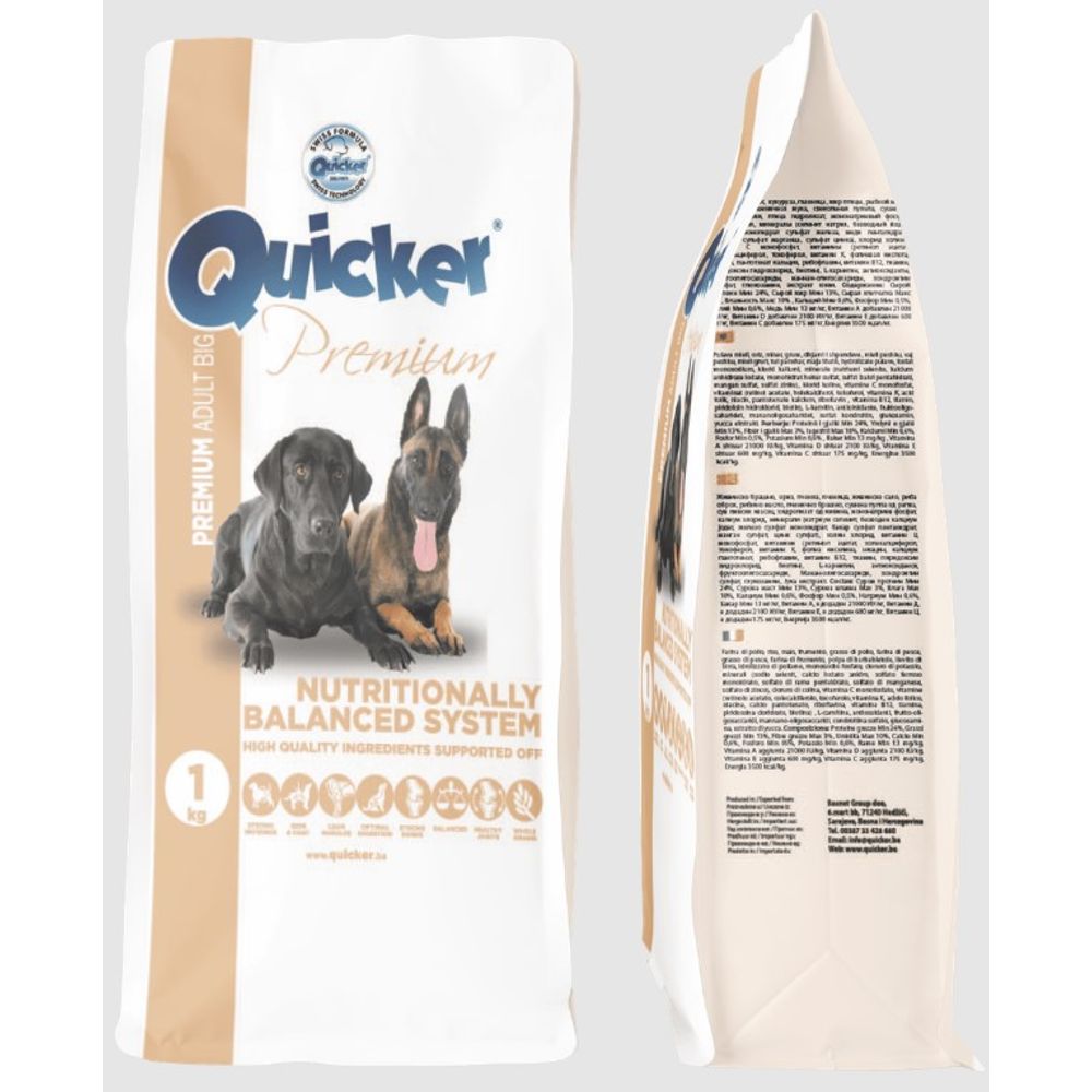 Quicker Premium Adult suha hrana za pse Big Breed 20kg slika 1