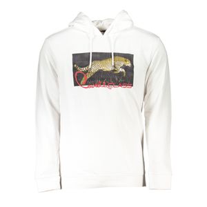 CAVALLI CLASS MEN'S WHITE ZIPLESS SWEATSHIRT