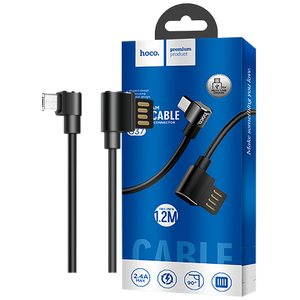 hoco. USB kabl za smartphone, micro USB, kutni 90°, 1.2 met,crna - U37 Long Roam, Micro USB , BK